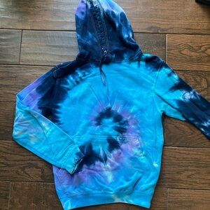 Blue and Purple Tie-Dye Hoodie